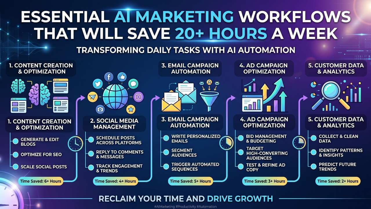 Essential AI Marketing Workflows That Will Save 20+ Hours a Week